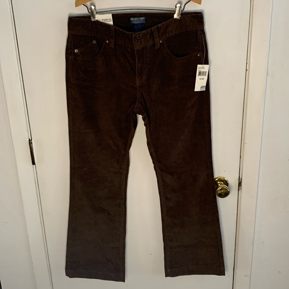 Polo Ralph Lauren chocolate brown corduroy stretch pants Size 10 x 30